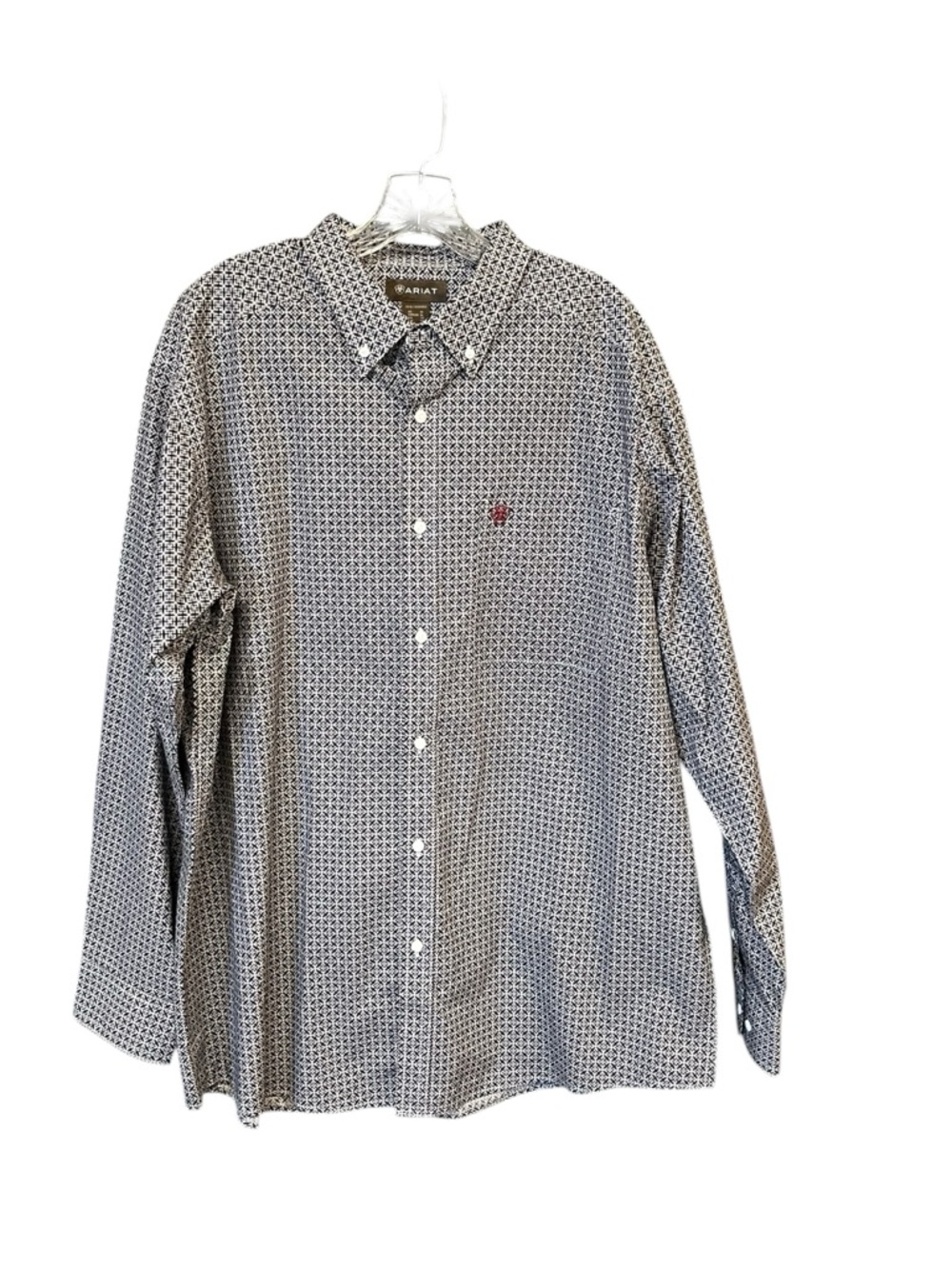 Ariat Tobias long sleeve button up shirt men XL black red western ranch cotton